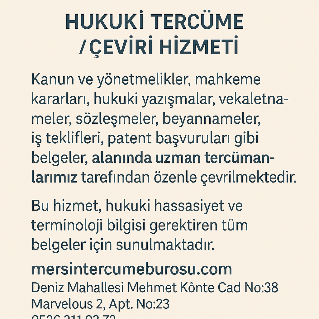 Hukuki Tercüme / Çeviri Hizmeti