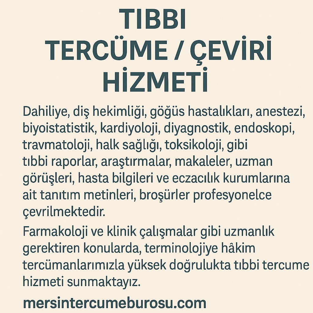 Tıbbi Tercüme / Çeviri Hizmeti