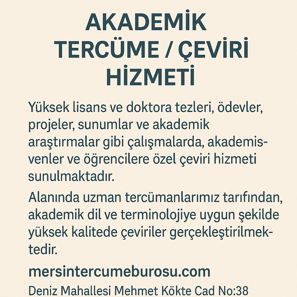 Akademik Tercüme/Çeviri
